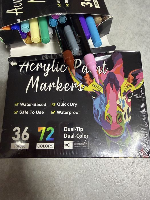 Акрилові маркери 36 шт 72 кольори