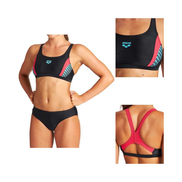 Strój Kąpielowy ARENA Damski Dwuczęściowy Feel Threefold Czarny 40