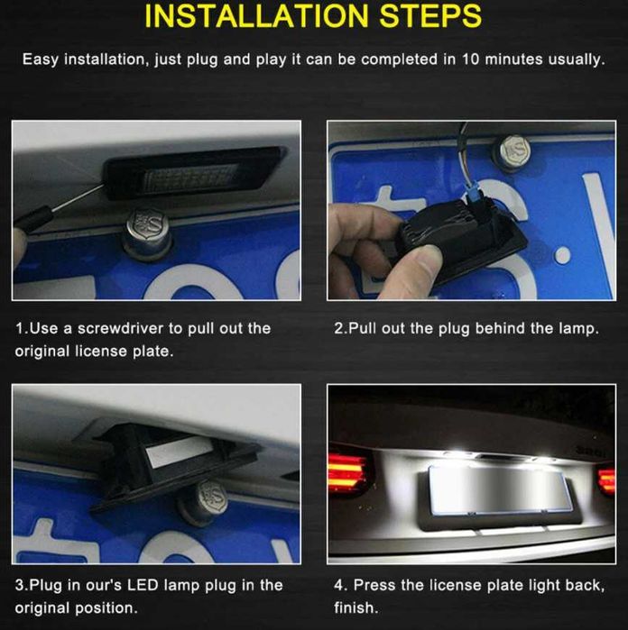 Par luz LED matrícula para BMW