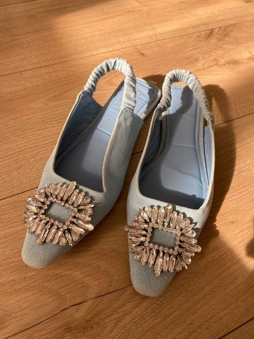 Baleriny jeansowe Zara