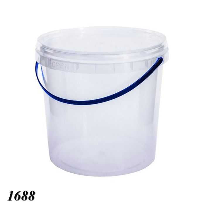 Контейнер відро пластикове харчове прозоре, біле. Пластиковое ведро