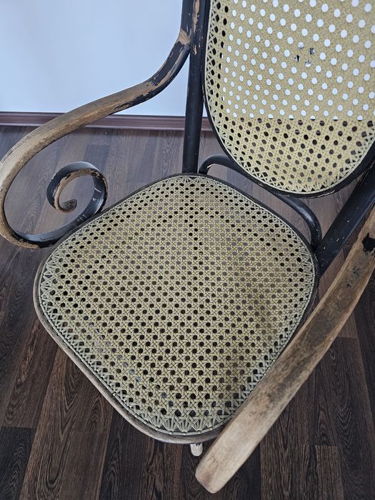 Krzesło gięte drewniane ratanowe plecionka wiedeńska