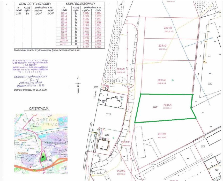 Działka 2513 m² z mediami i dobrym dojazdem
