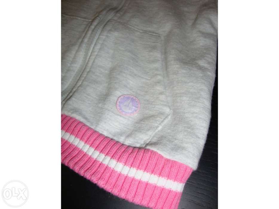 Casaquinho cinza e rosa com capuz NOVO