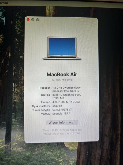 MacBook Air 13, Mid 2013,Sequoia .