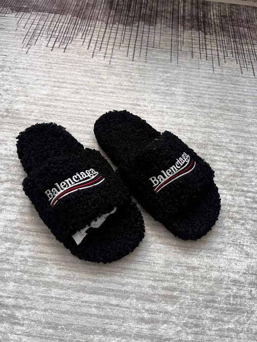 Balenciaga Teddy Slides Black