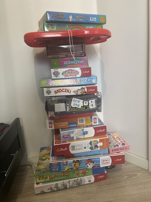 Gry planszowe puzzle dzieci psi patrol karaluch skoczki memo