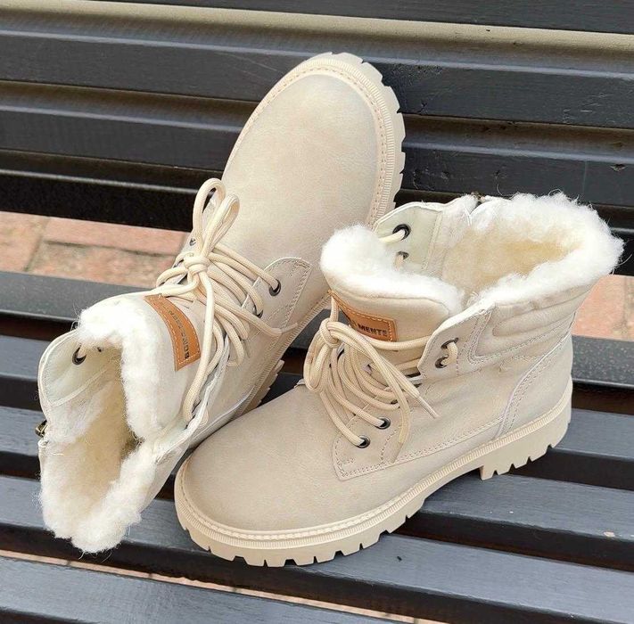 Жіночі натуральні черевики на зиму | Натуральна овчина + шкіра