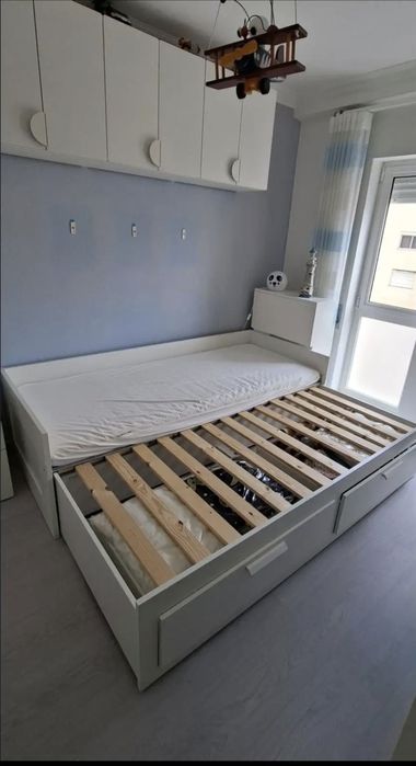 Cama + cabeceira + colchão