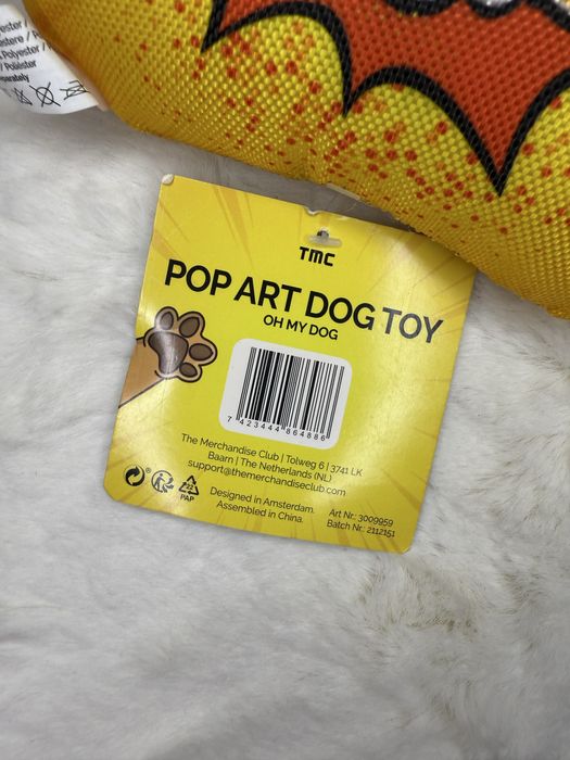 Żółta piszcząca zabawka dla psa