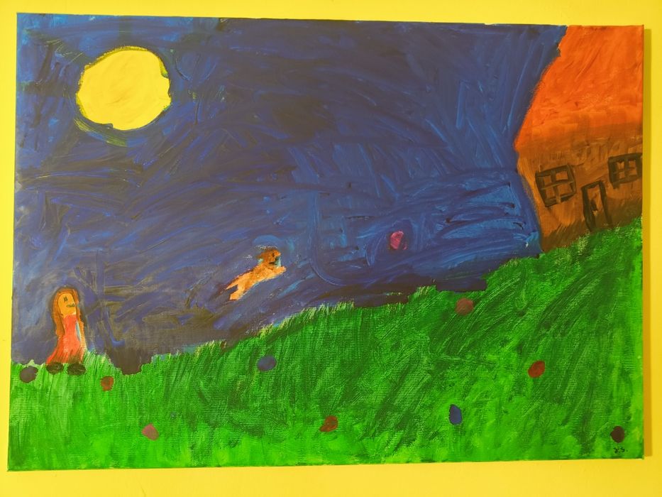 Obraz "Pogoń Neli" płótno, farba akrylowa