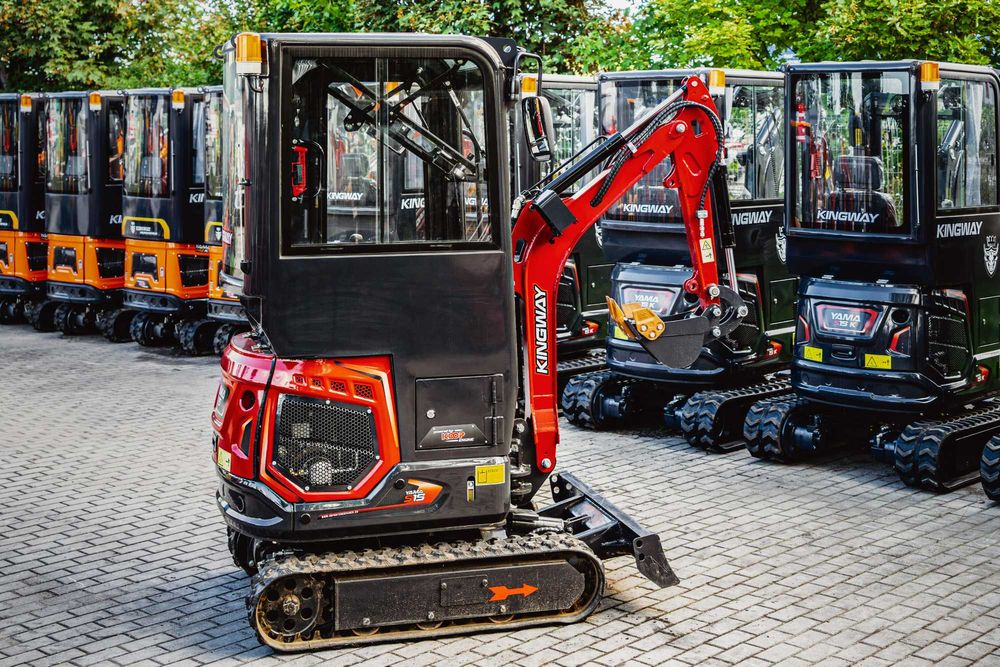 NOWA Minikoparka Kingway Yama S15K 1,4T RAMIĘ Skr 3 ŁYŻKI Kabina 112cm