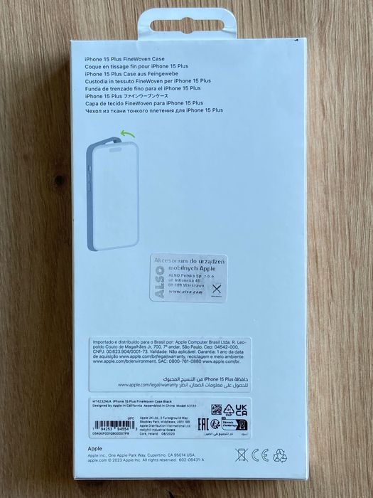 Oryginalne etui Apple FineWoven iPhone 15 Plus czarny MagSafe MT423ZM/A