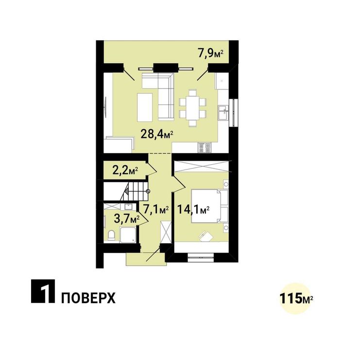 Продається дуплекс 120 м2 з гарним плануванням. Район Вовчинець