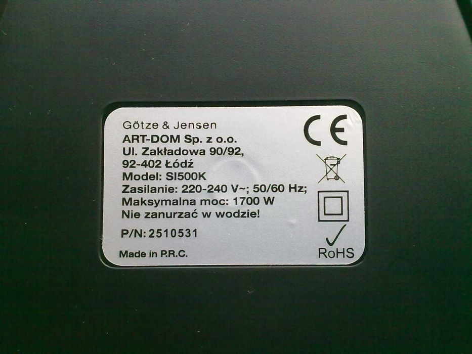 Pojemnik na wodę do parownicy do ubrań GOTZE&JENSEN SI500K