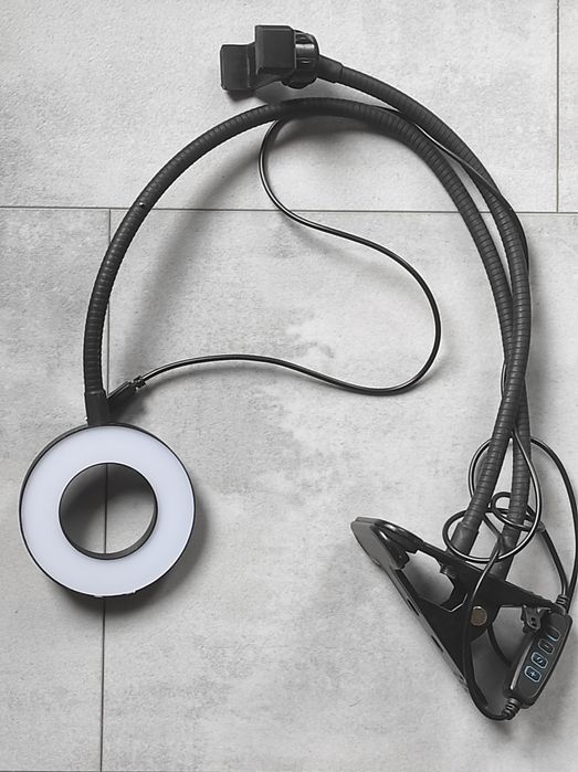 Lampa pierścieniowa, telefon biurko USB