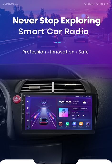 Rádio 9" android Honda CIVIC 2005-11 CARPLAY WIFI GPS Novo