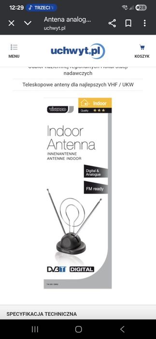 Antena analogowo-cyfrowa TVA 300 VIVANCO