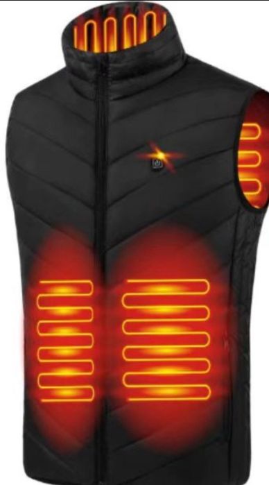 Електричний жилет із підігрівом USB — 3 режими, теплий, чорний/синій