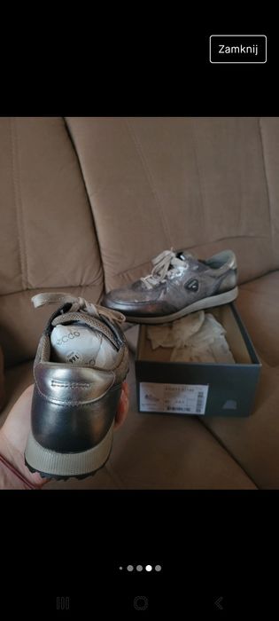 Nowe trampki Ecco Grey silver 40