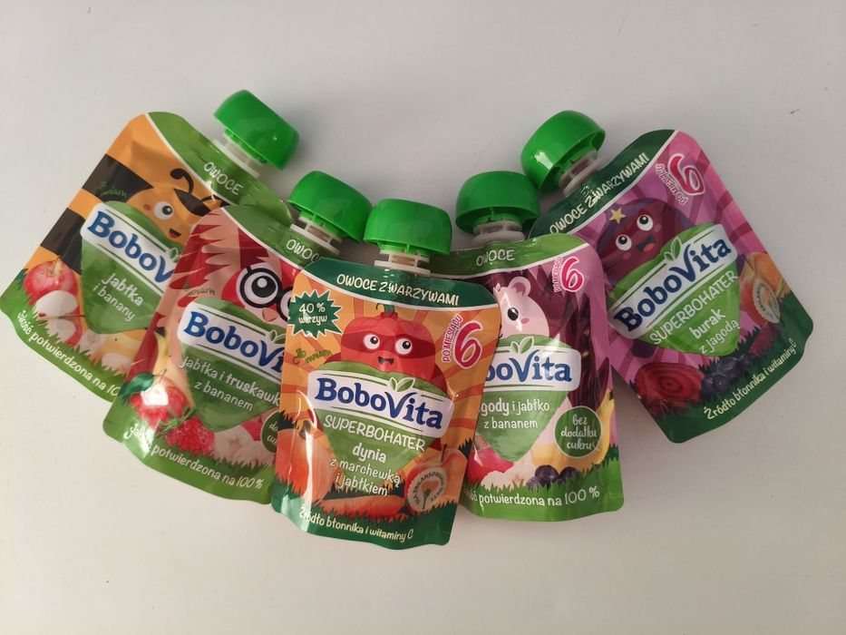 Bobovita musy owocowe mix smaków 100 sztuk