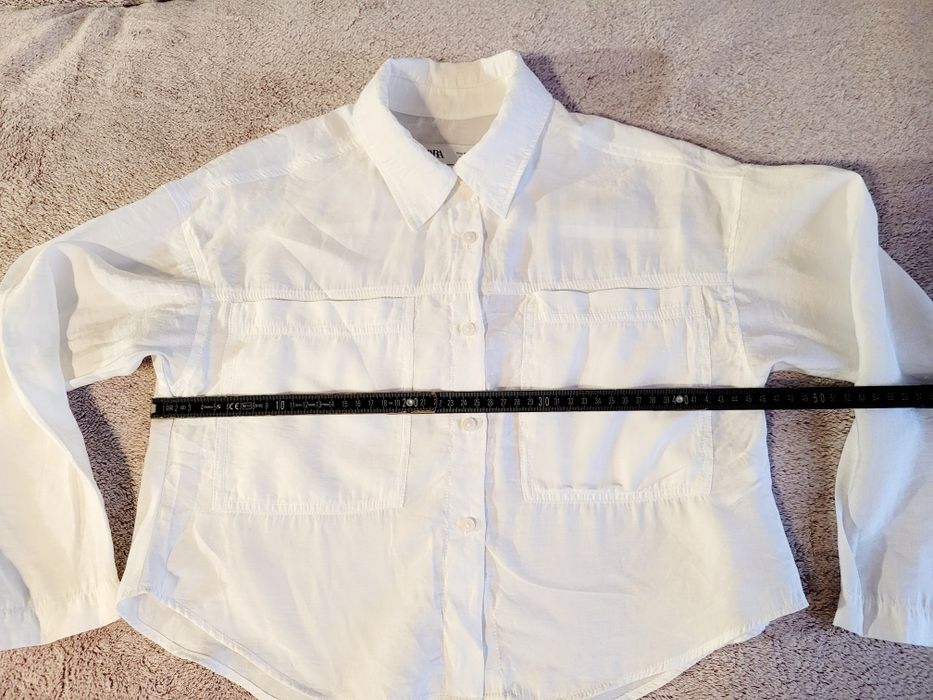 Krótka biała koszula Zara xs-s 9-10l 140 cm
