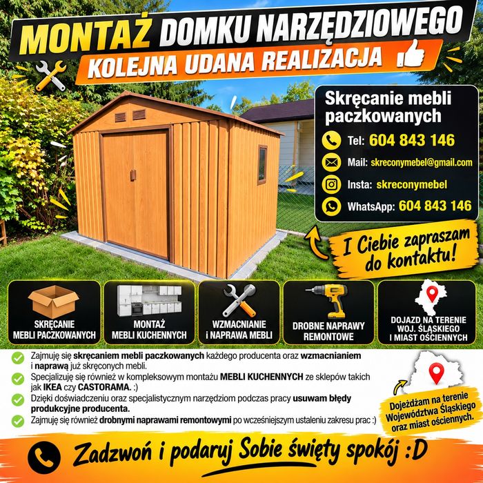 Skręcanie mebli paczkowanych /naprawa mebli/ wzmacnianie szaf, łóżek