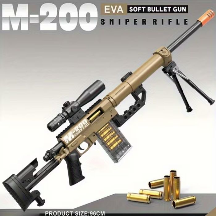 Іграшкова снайперська гвинтівка M200 CheyTac (96 см) — Викид гільз + Сошки