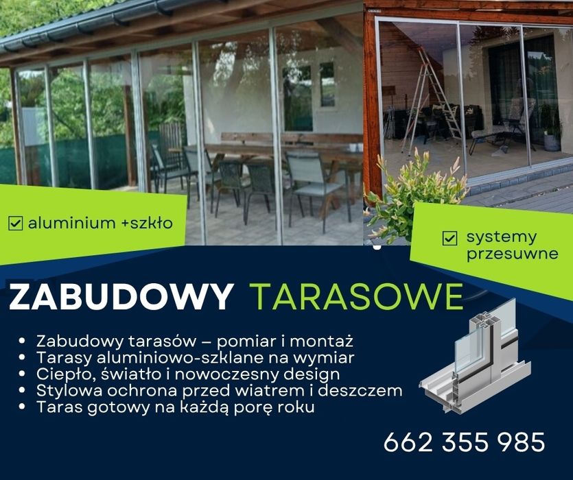 Zabudowy tarasowe z montażem, wiata, altanka, balkon