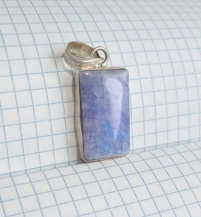 Кулон підвіс з натуральним камнем лабрадор. Срібло 925 проба. Вінтаж