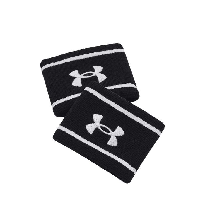 Frotki na nadgarstek Under Armour Striped Performance WB 2 szt. czarne