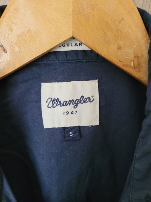 Koszula męska Wrangler bawełna granatowa S