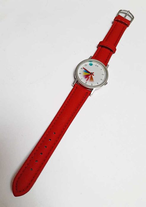 Relógio Redondo Pulso Bracelete Vermelha