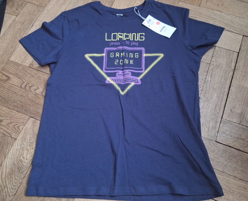 Nowa koszulka T-shirt chłopięcy 164 sinsay granatowy