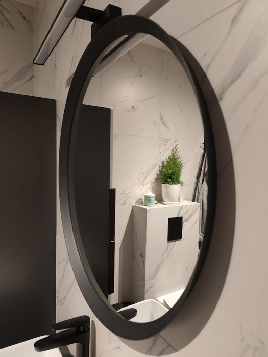 Lustro okrągłe 80 cm , metalowa rama