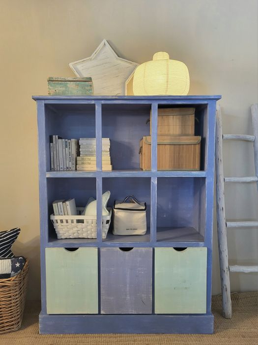 estante, armario, livreiro, prateleiras, decoração, rustico