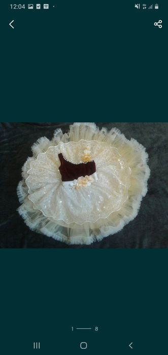 Платье пачка, шикарное, нарядное, 1-2 года, подклад 100 коттон