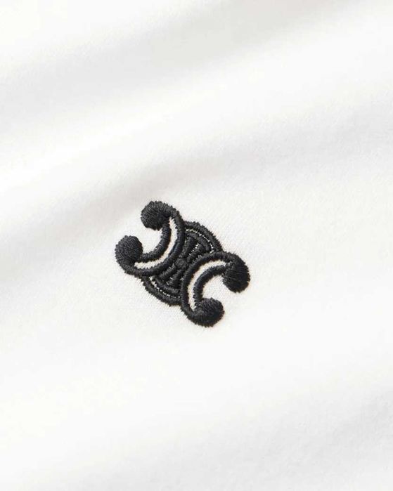 Футболка Logo-Embroidered Cotton-Jersey T-shirt White