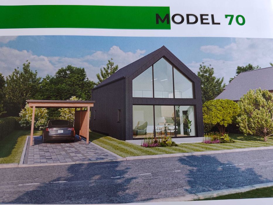 DOM 69,90 m2 z antresolą 127,20 w stalowej technologi LGS !!!