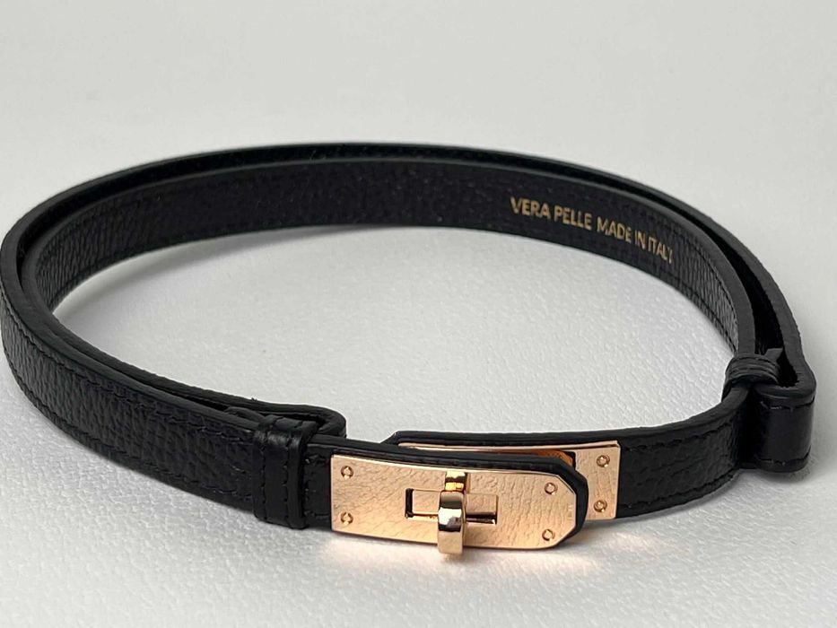 HERO pasek regulowany rozsuwany czarny brąz beż vera pelle skóra