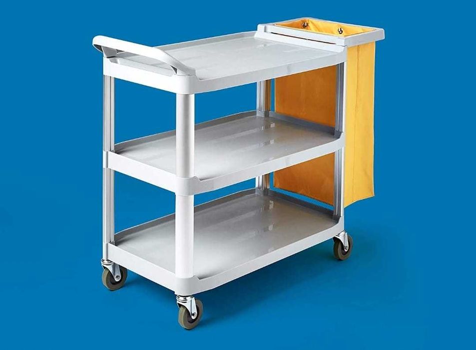 Embalados! Carro de mão de 3 Prateleiras  , saco lixo/roupa