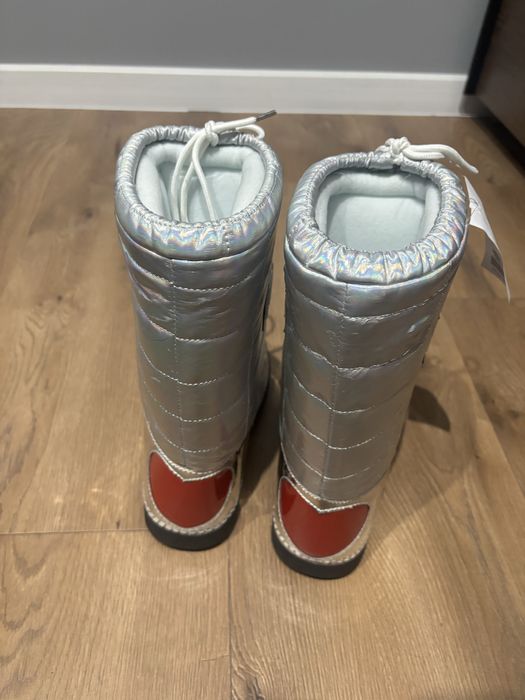 Moon Boot x Love Moschino, Śniegowce, Holograficzne, Serce r.37/38