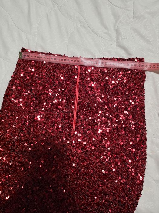 Спідниця юбка в паєтках червона