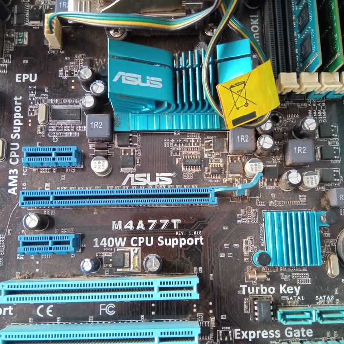 Płyta główna Asus M4A77T am3  procesor AMD  phantom 2  3 x ram 2 g