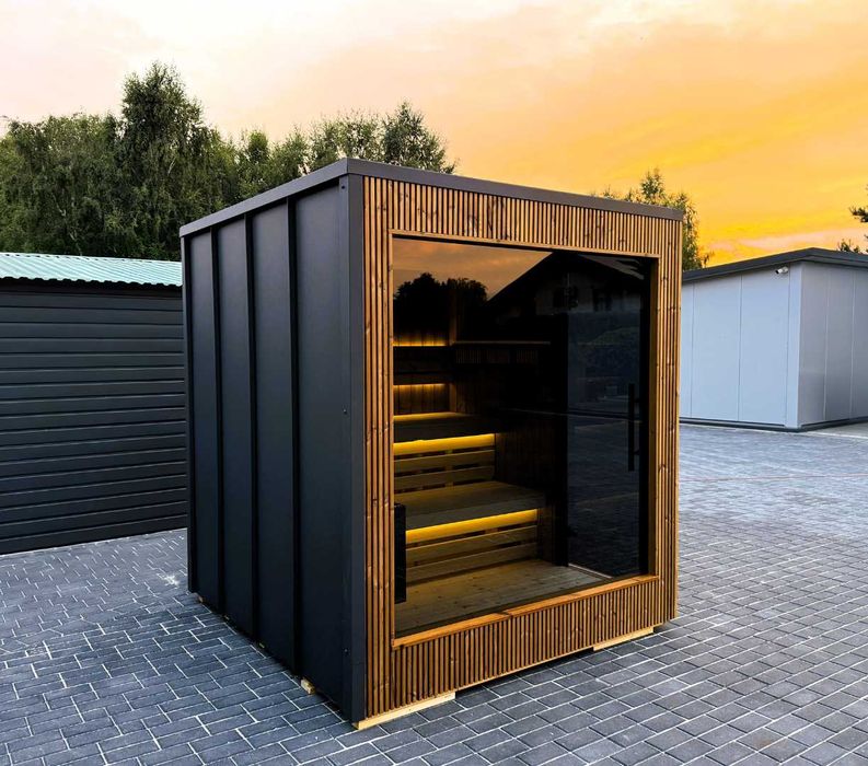 Sauna Ogrodowa Fińska Ocieplana Konstrukcja Termo-drewno Premium