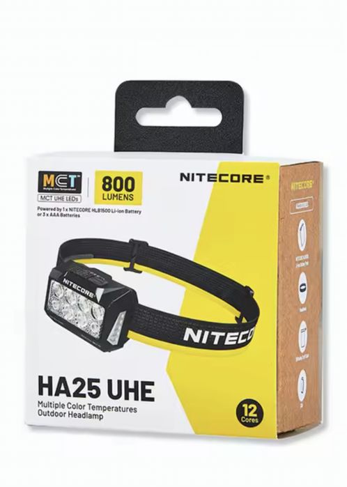 Налобний ліхтар Nitecore HA25 UHE MCT з універсальним живленням