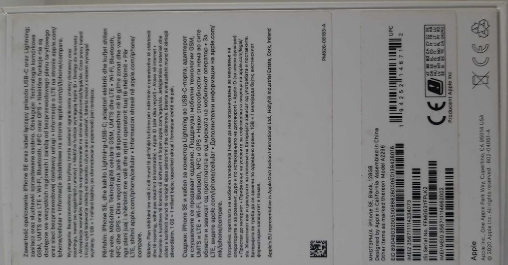 Nowy oryginalny iPhone SE 2020 BLACK