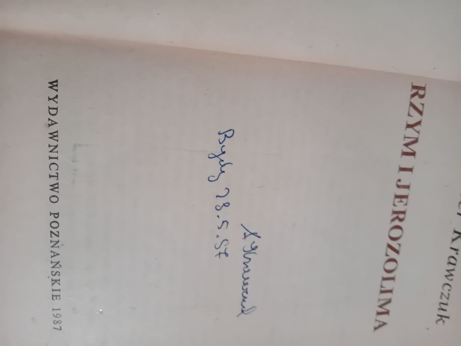 Aleksander Krawczuk Rzym i Jerozolima z podpisem.