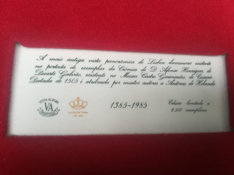 Placas Comemorativas, Vista Alegre