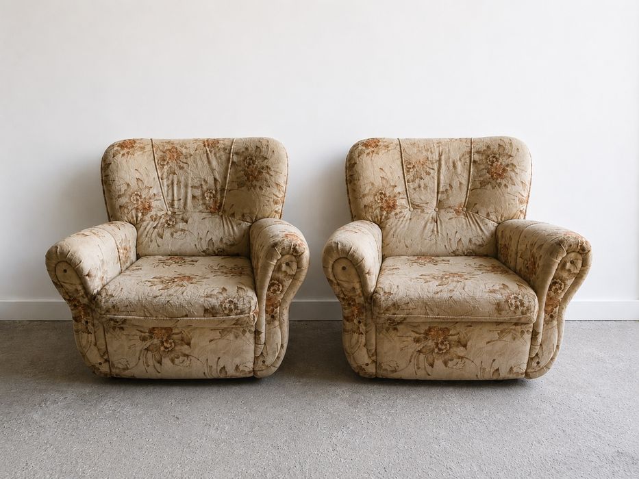 Conjunto Cadeirões Poltronas Vintage Anos 70 80 Maple Floral Sala